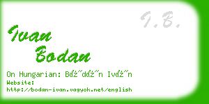 ivan bodan business card